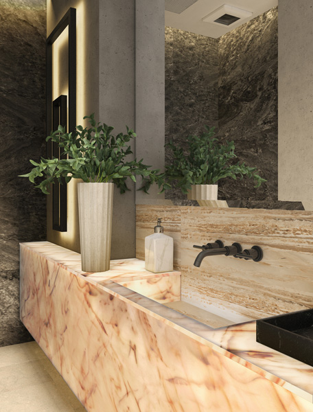 Mt. Cremo Carrara backlit effect